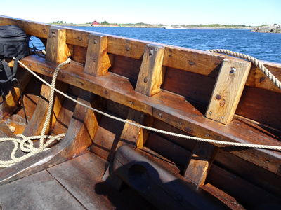 inside shot in our viking boat
